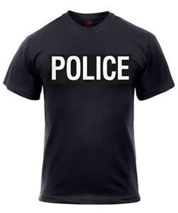 Imagine TRICOU POLICE Black T-Shirt Marimi pan ala 3XL